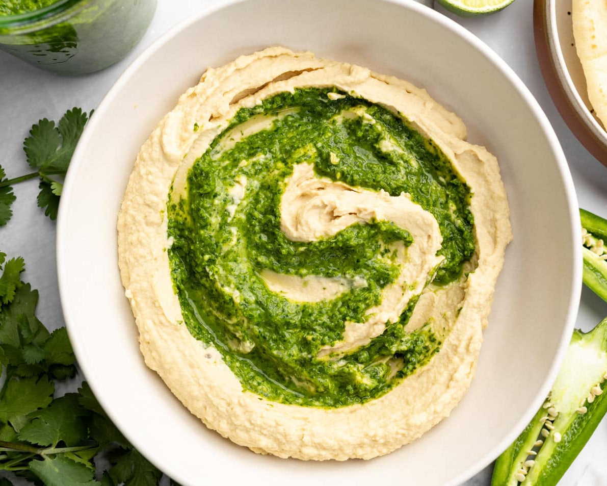Green Zhoug Hummus