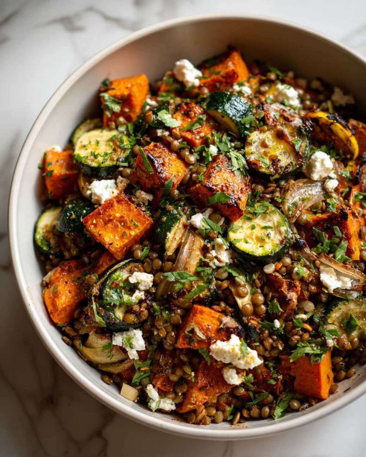 French Lentil & Roasted Vegetable Salad