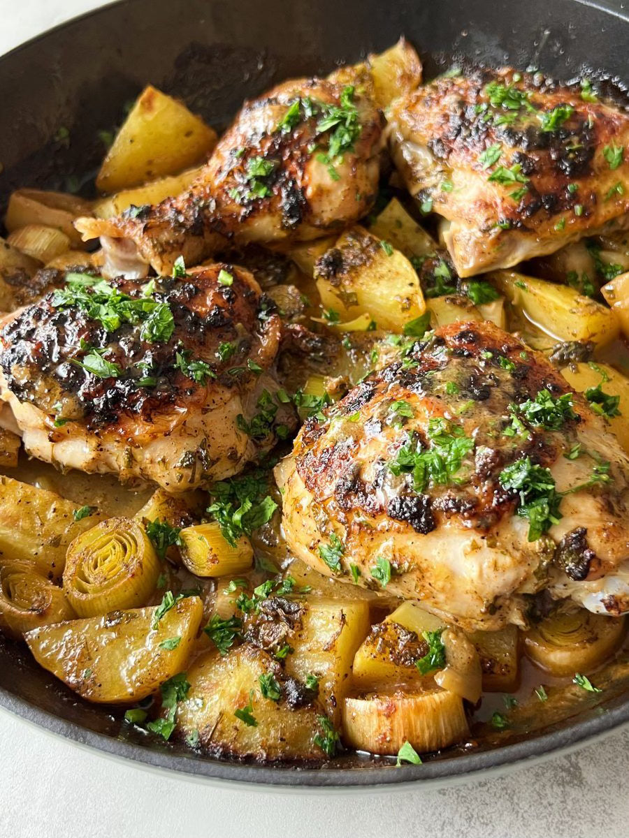Cider Braised Chicken & Leeks