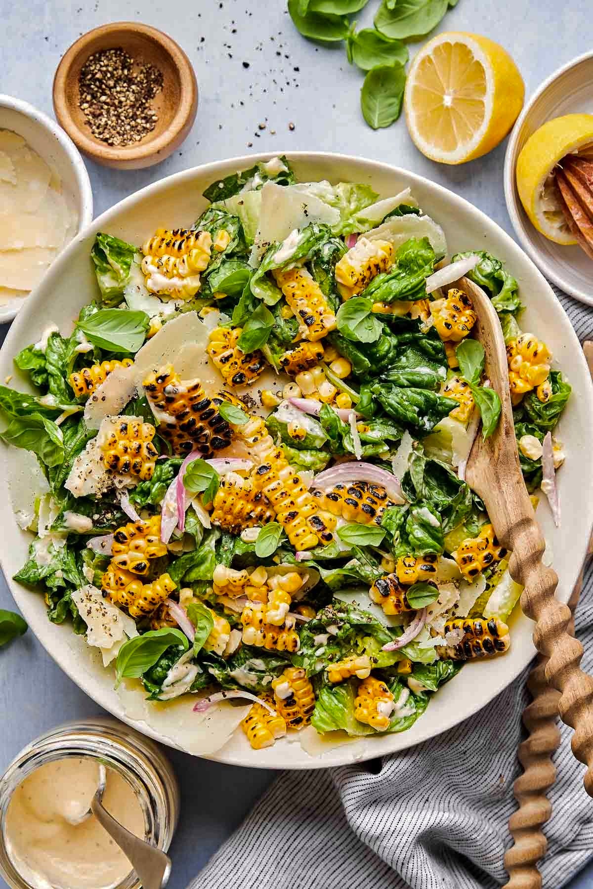 Kale & Summer Corn Caesar Salad