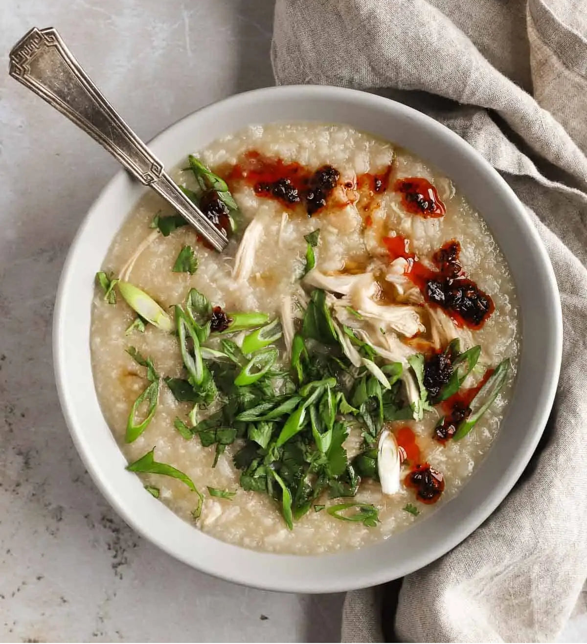 Shredded Chicken Bone Broth Congee