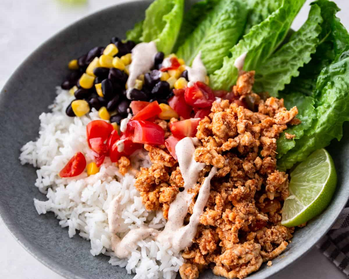 Ground Chicken Taco Bowl