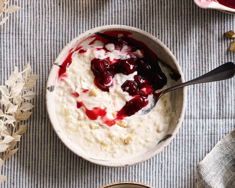 Rice Pudding with Fresh Cherry Jam