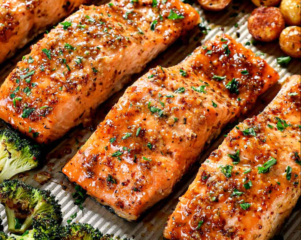 Side Honey Mustard Roasted Salmon
