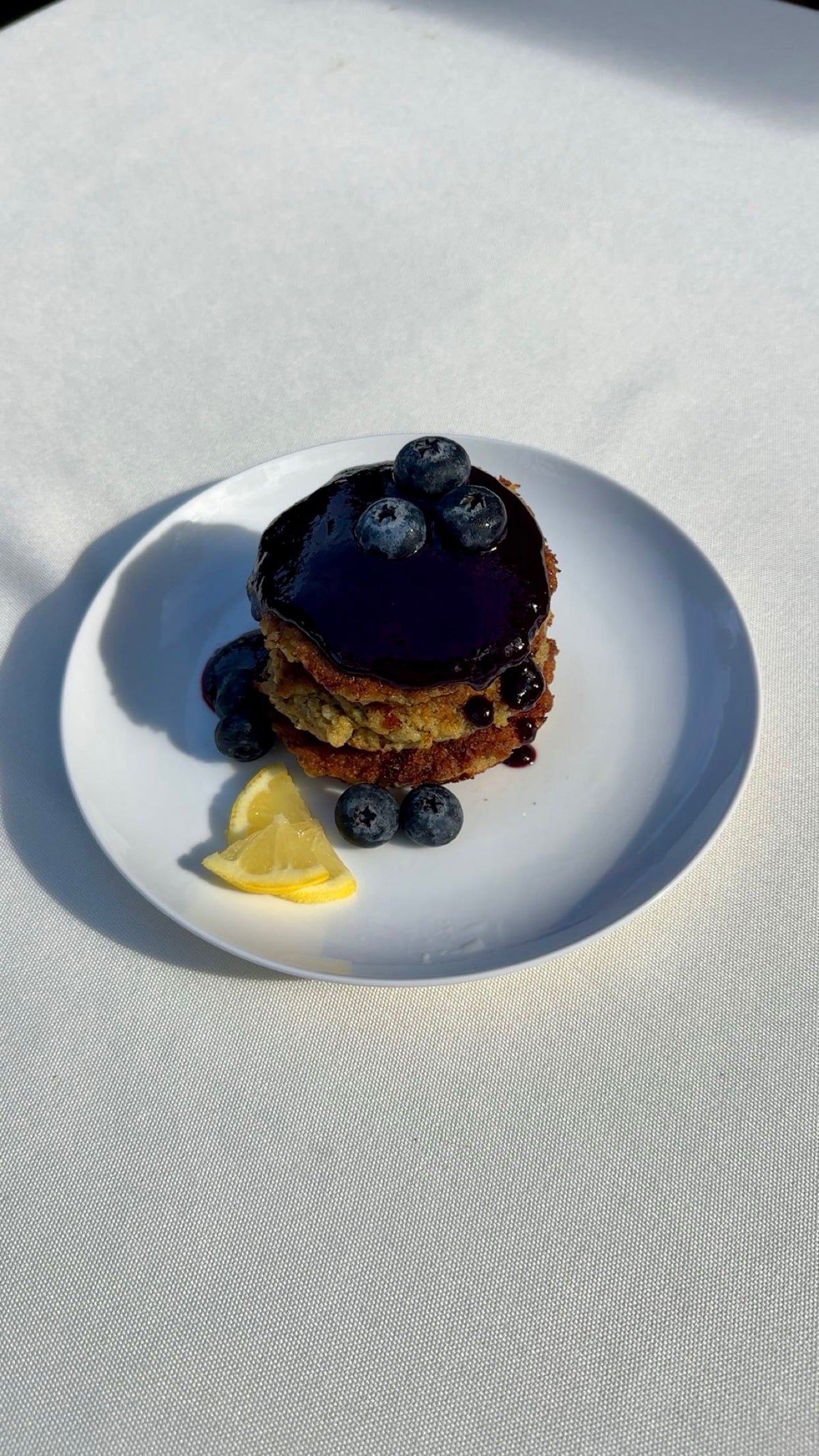 Cottage Cheese Pancakes w/ Blueberry Jam 