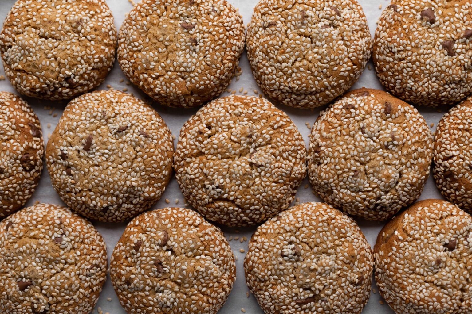 Sesame Chocolate Chip Cookies