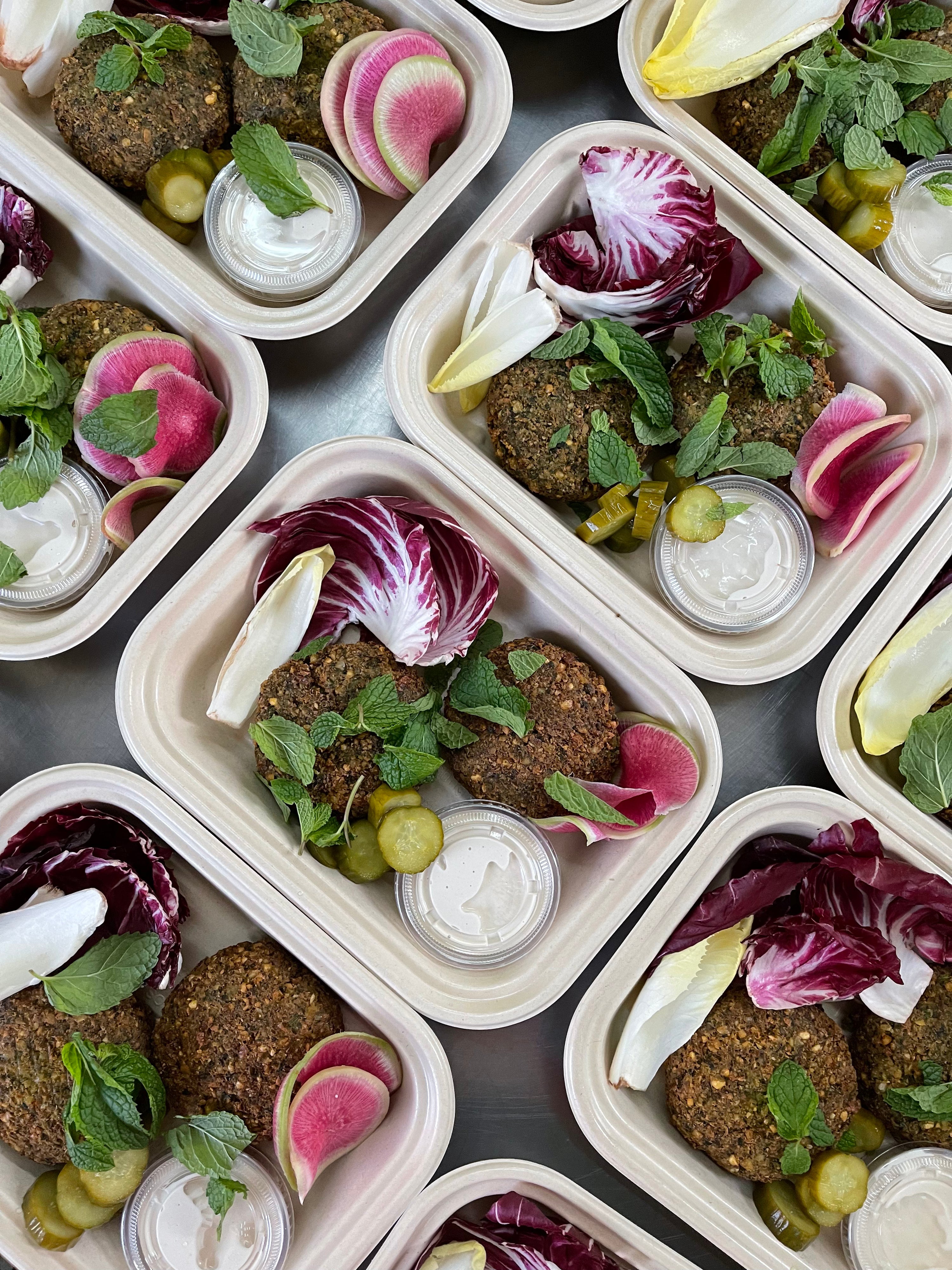 Falafel Protein Cake Plate