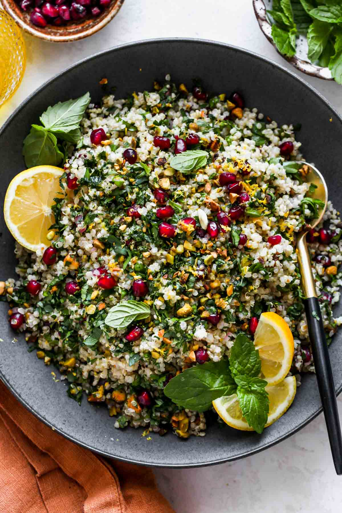 Quinoa Tabouli w/ Pomegranate, Mint & Persimmon 