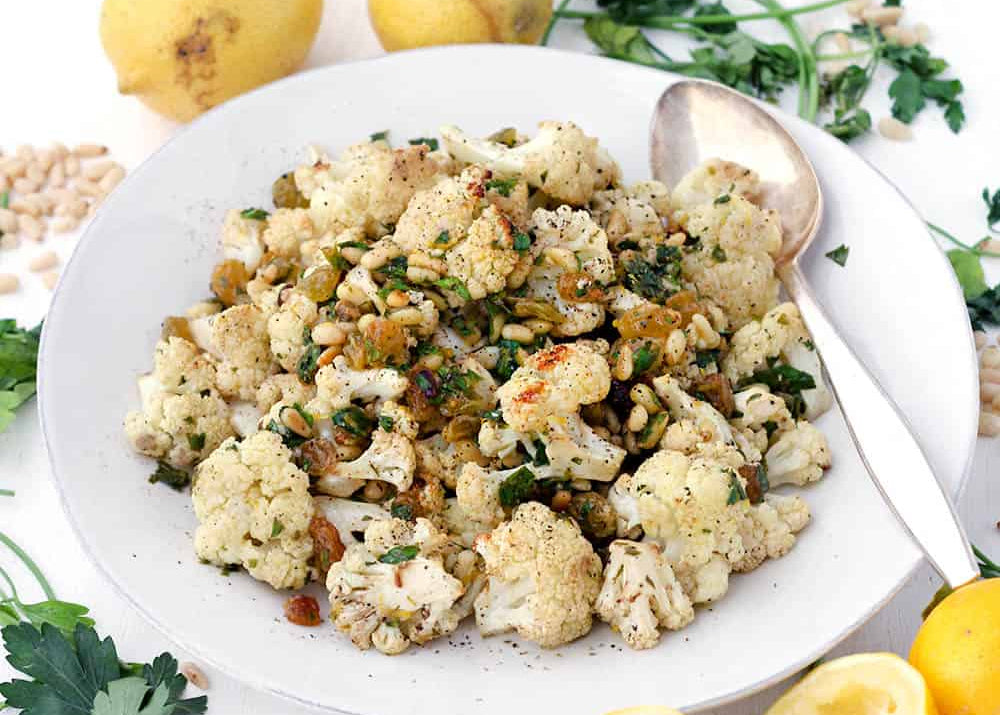 Cauliflower with Golden Raisins & Pine Nuts
