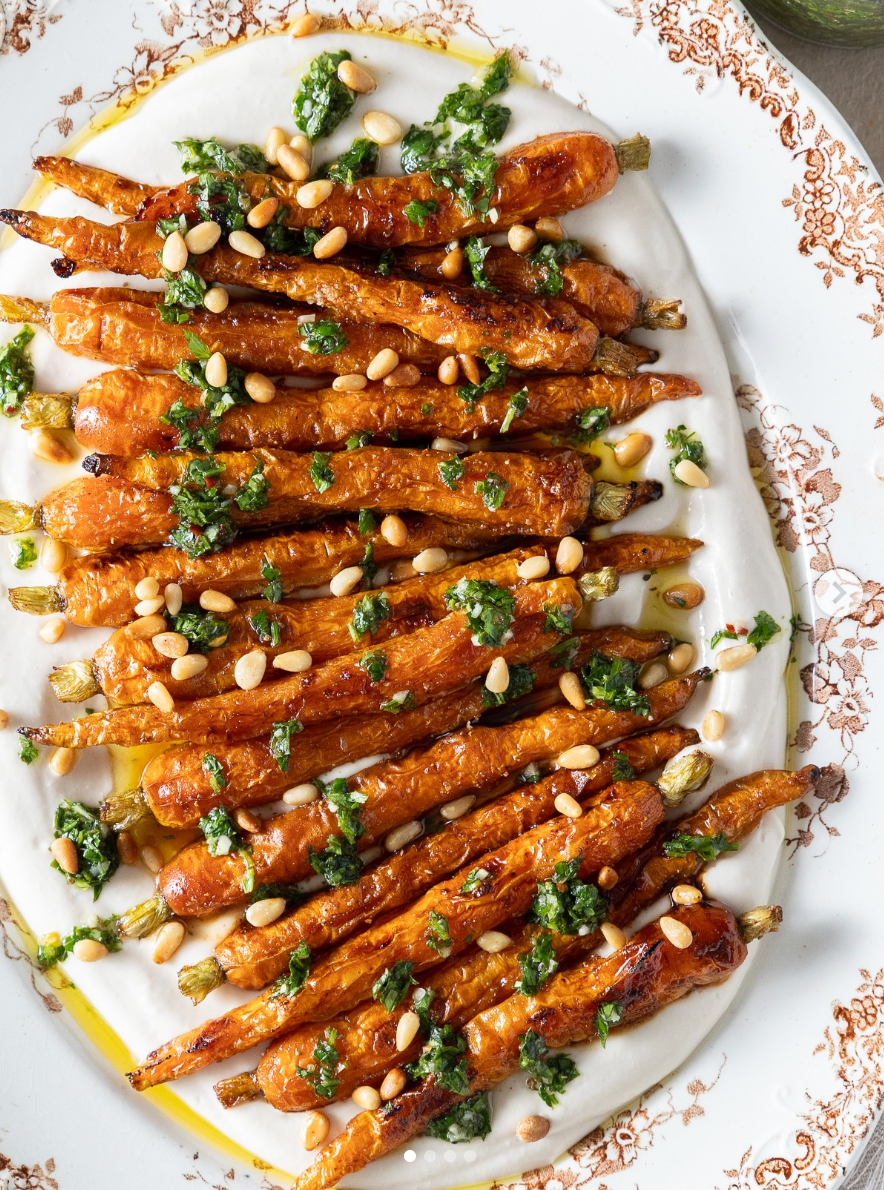 Roasted Carrots with Toasted Hazelnuts & Chimichurri 