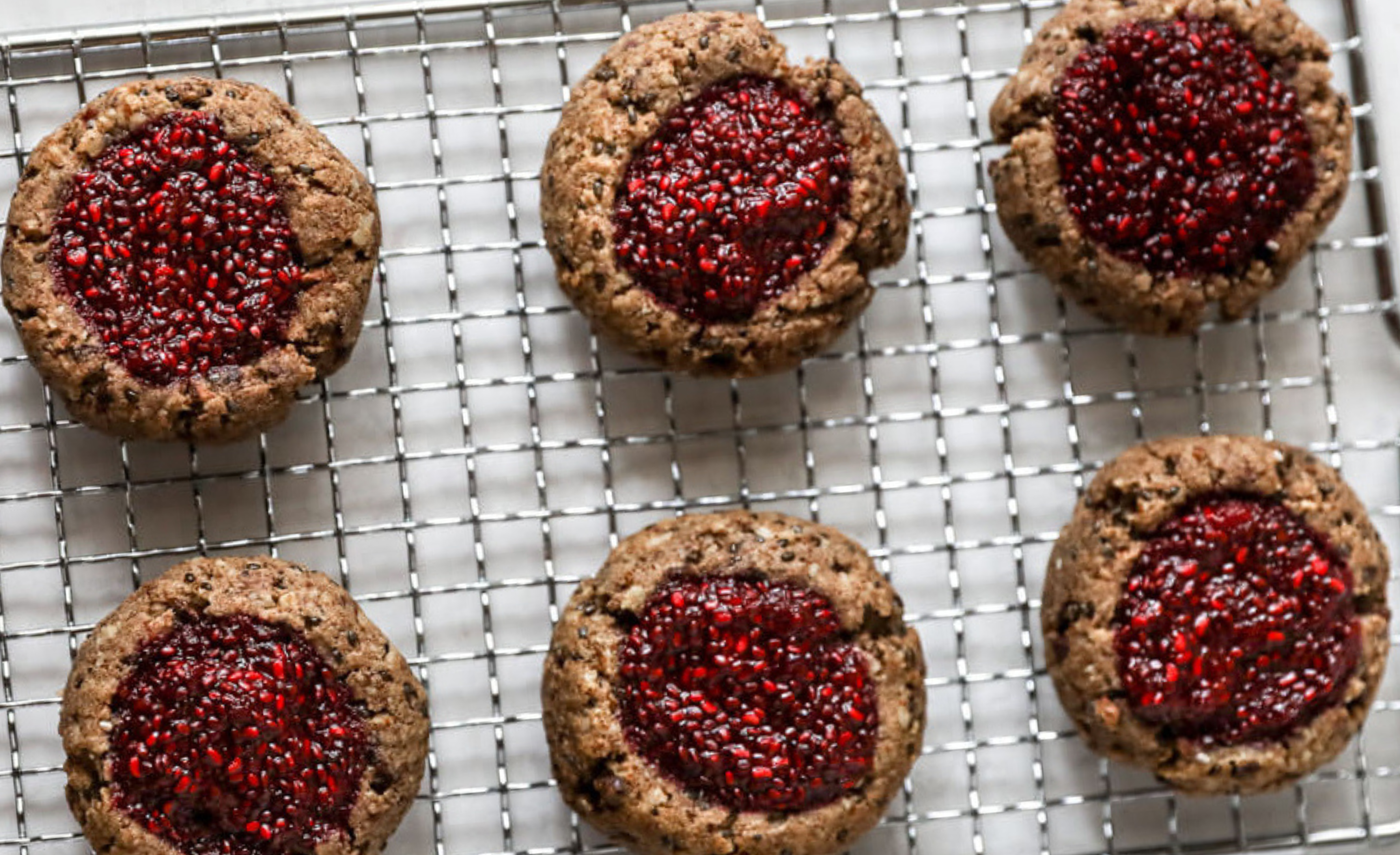 Chocolate Raspberry Thumbprint Cookies