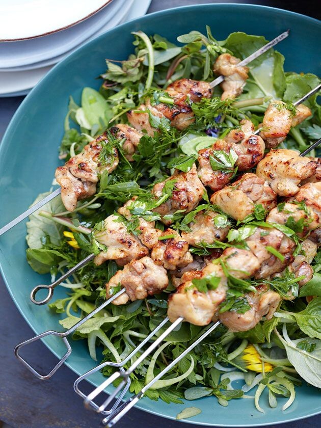 Lemony Greek Chicken Kebabs