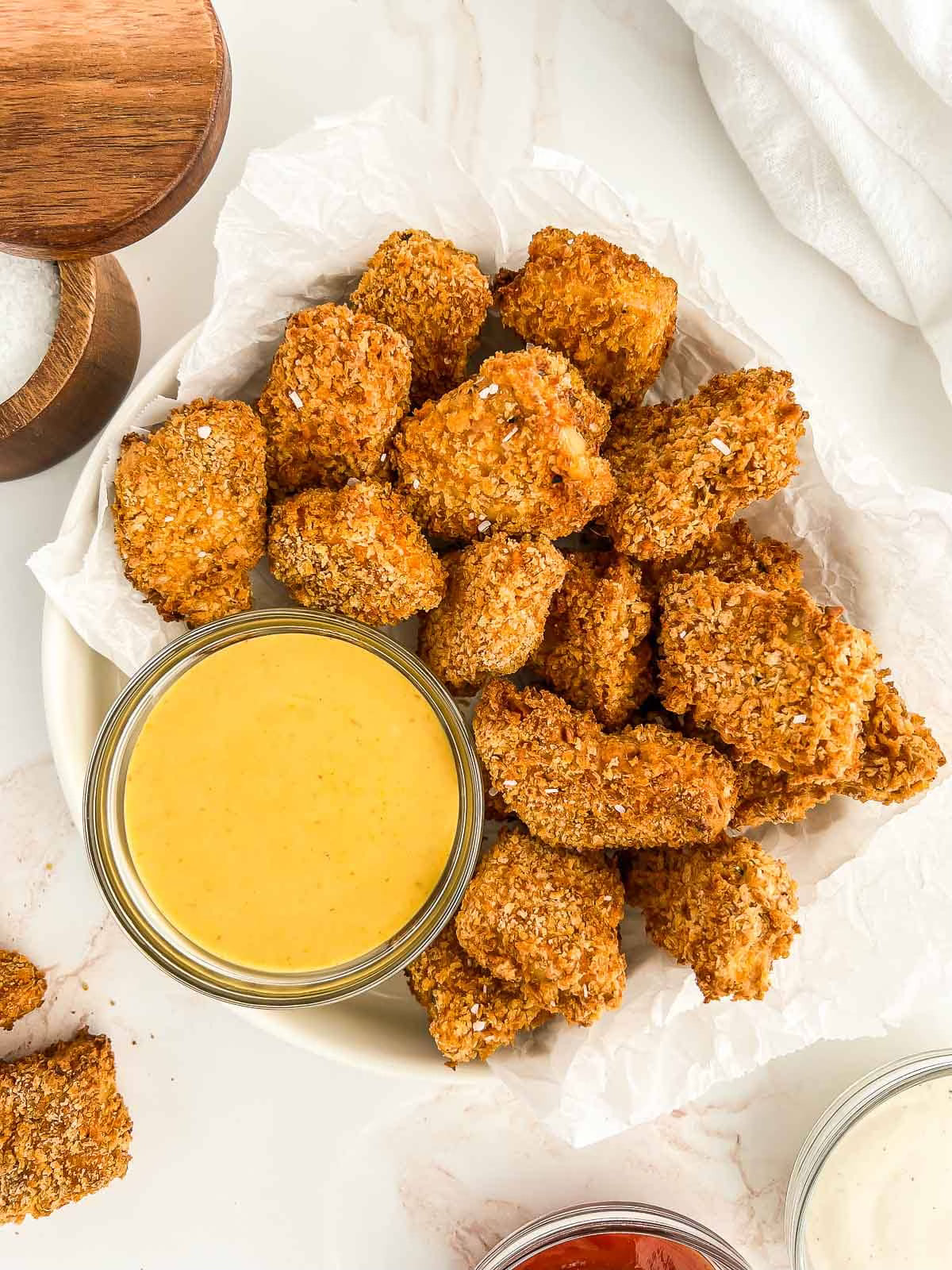 Quinoa Crusted Chicken Nuggets with Honey Mustard