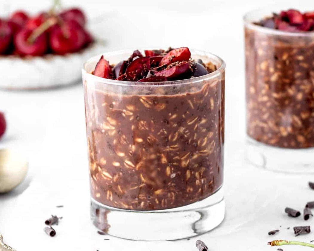 Cherry Chocolate Tahini Overnight Oats
