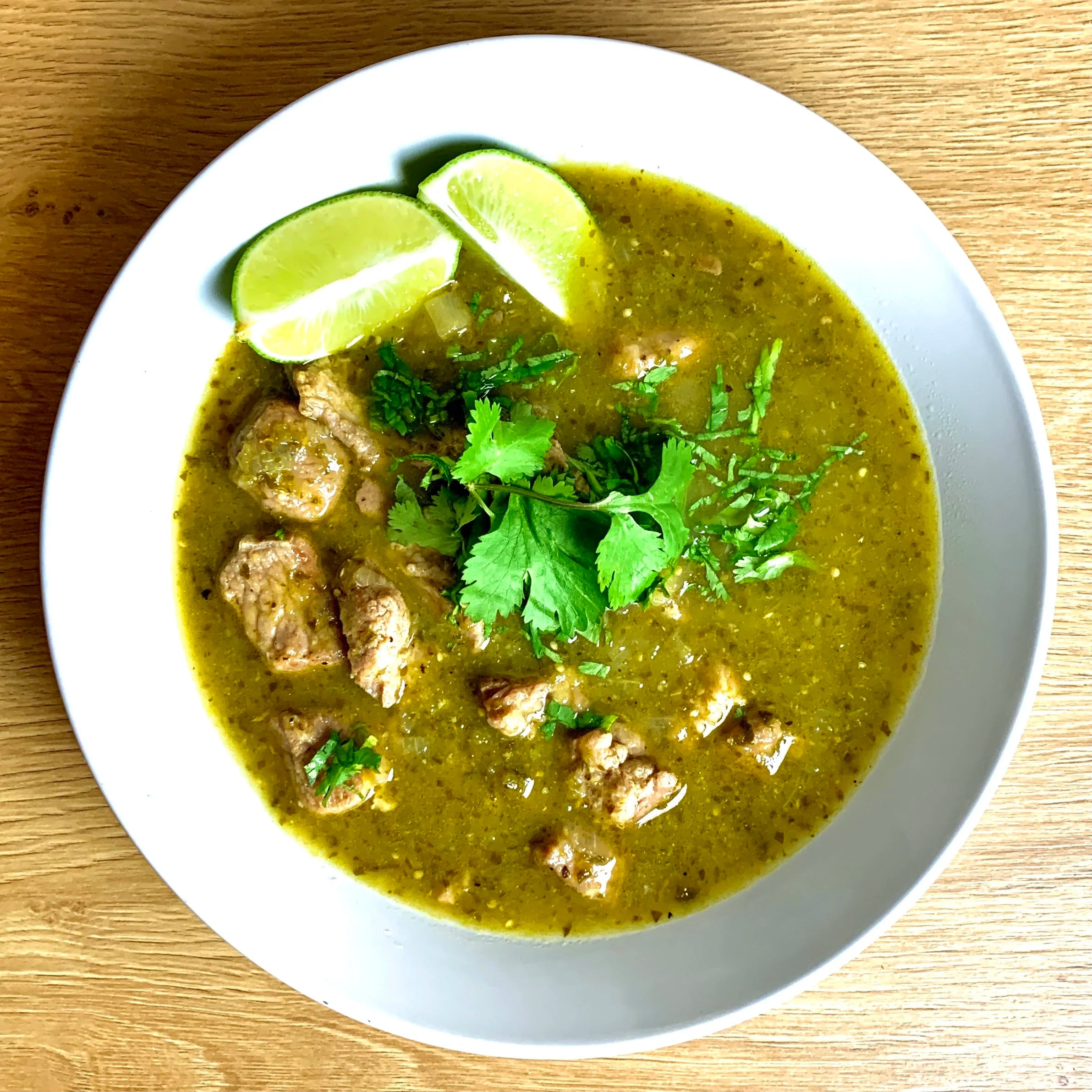 Grass-fed Beef Chili Verde Soup
