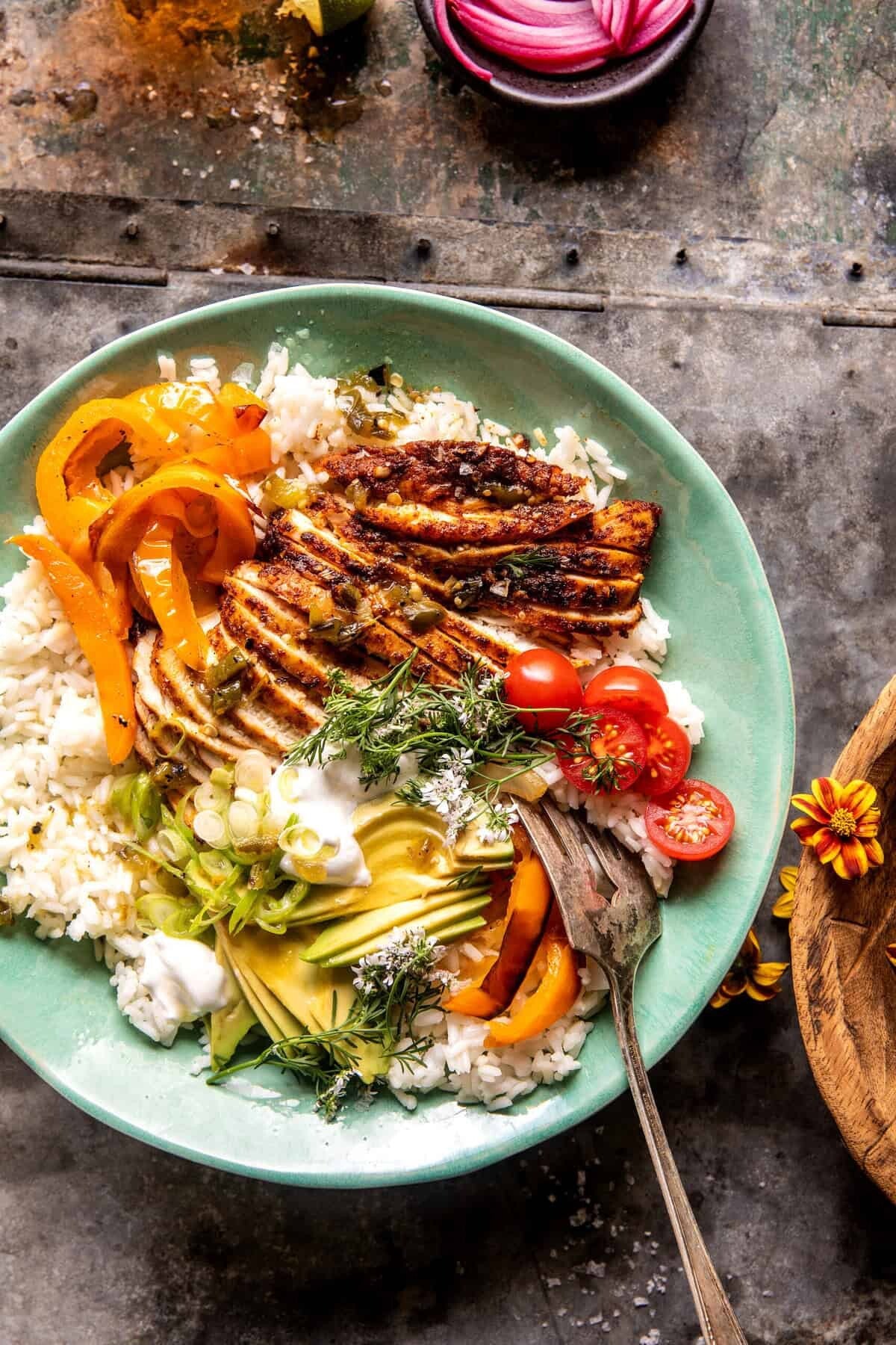Grilled Turmeric Lime Chicken Bowl