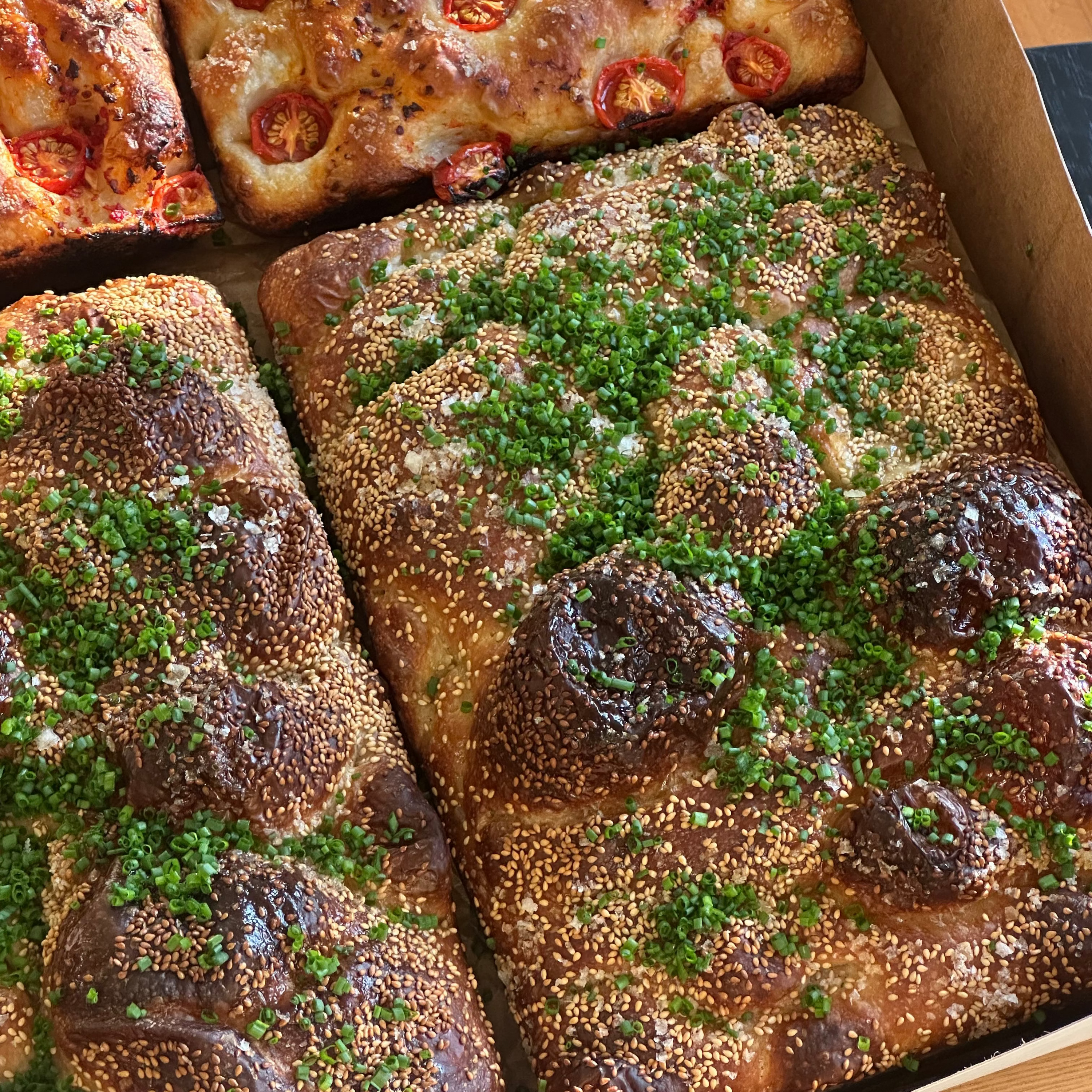 Juliet's Kitchen Chive & Sesame Focaccia