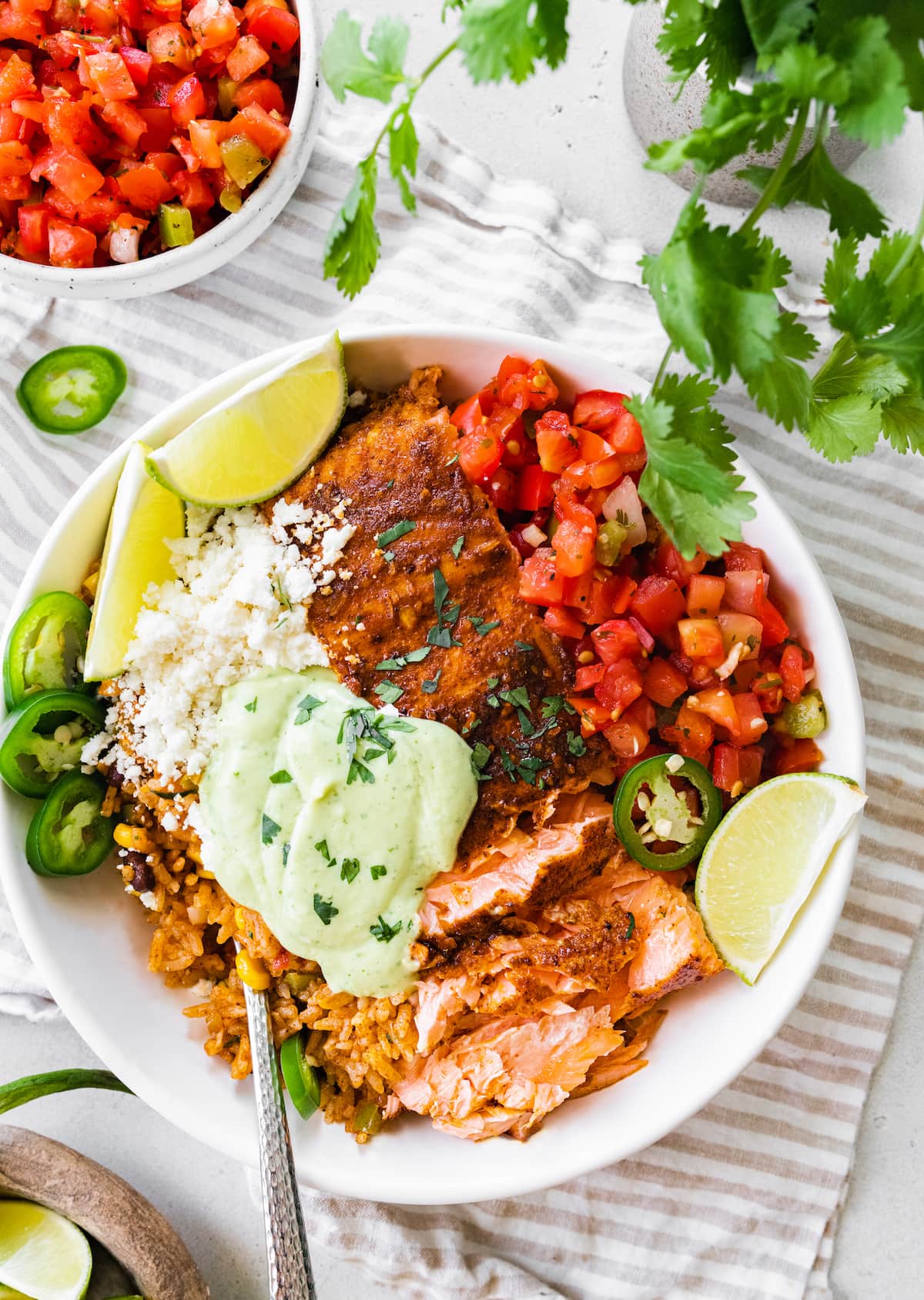Blackened Salmon Burrito Bowl