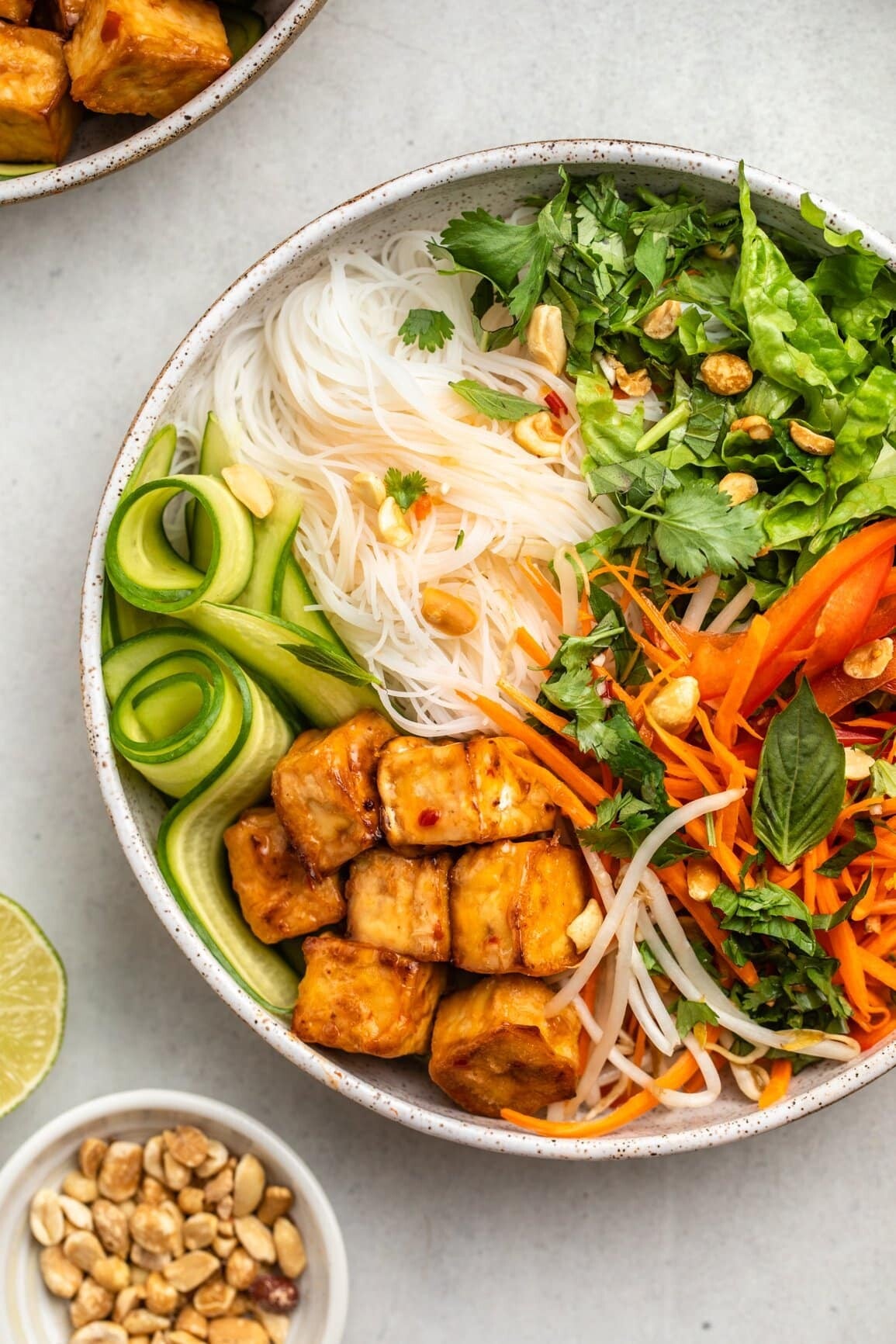 Lemongrass Tofu Spring Roll Salad